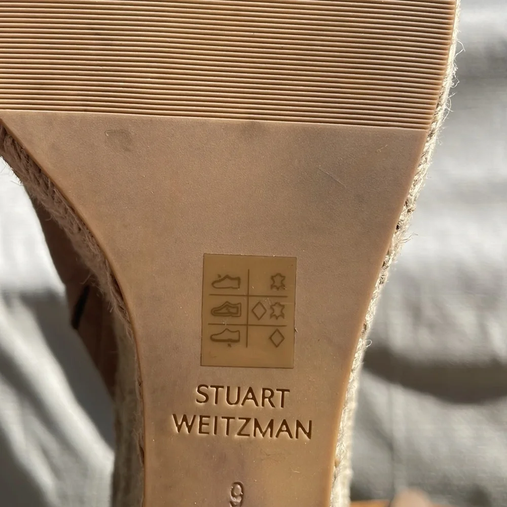 Stuart Weitzman Women’s Wonda Espadrille Wedge Sandal taupe Size 9